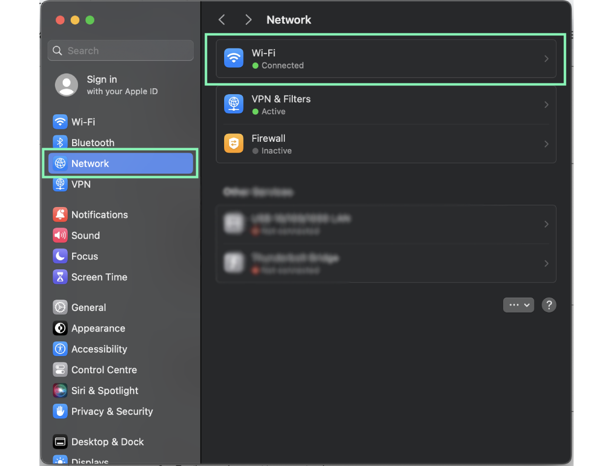 MacOS settings