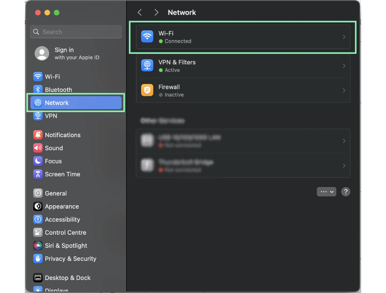 MacOS settings