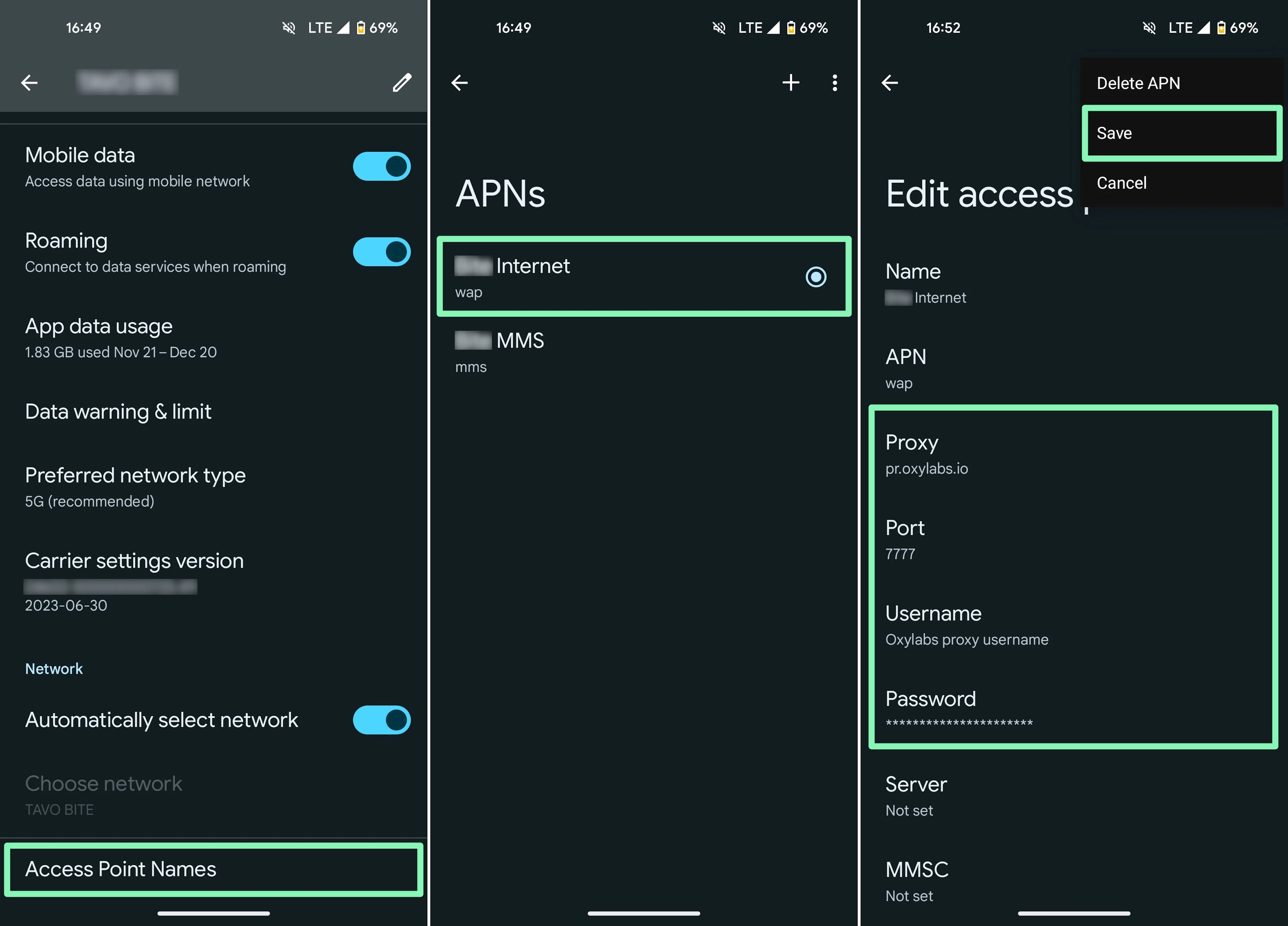 How to set up a proxy server for Android