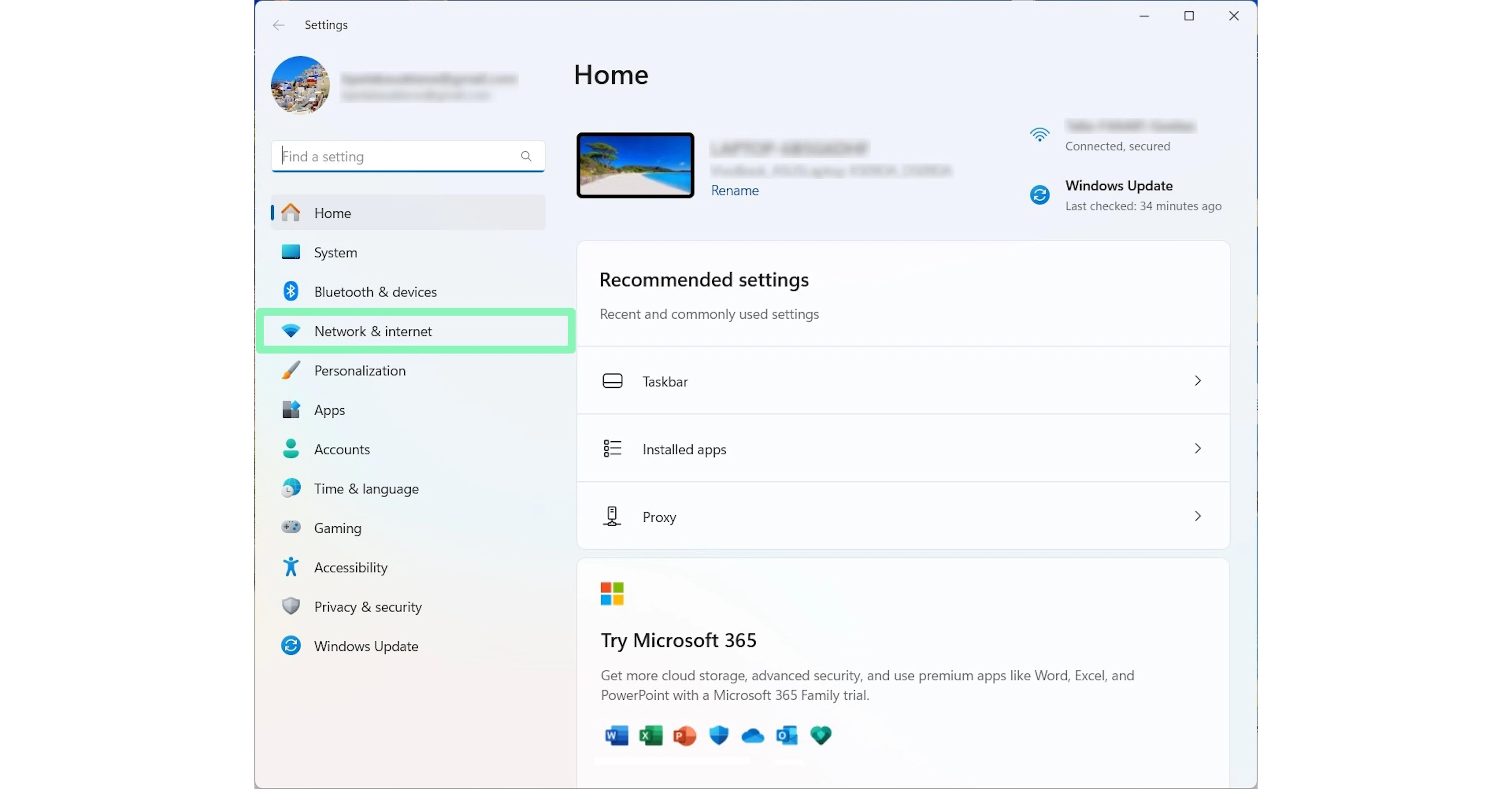 Setting up a proxy server for Windows