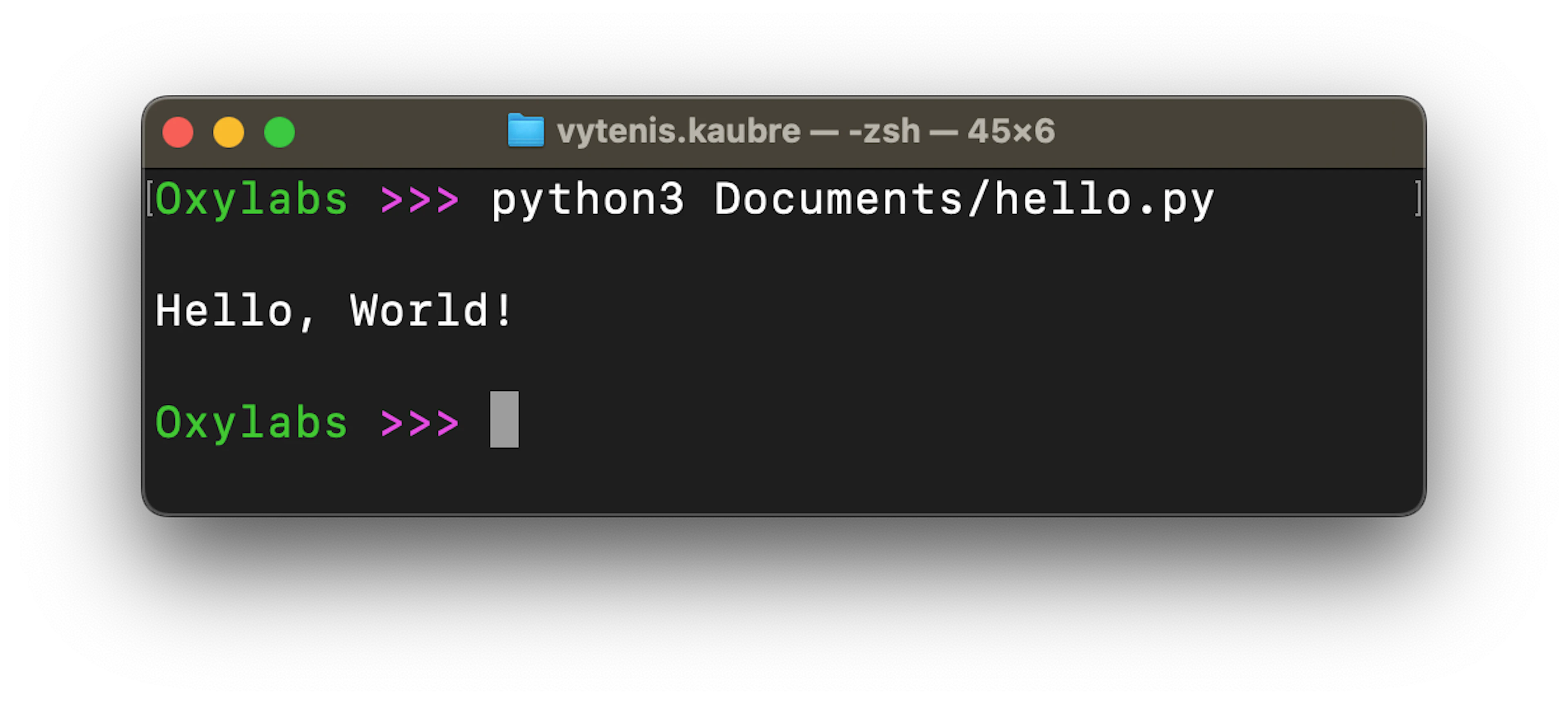 Running a Python file in the terminal