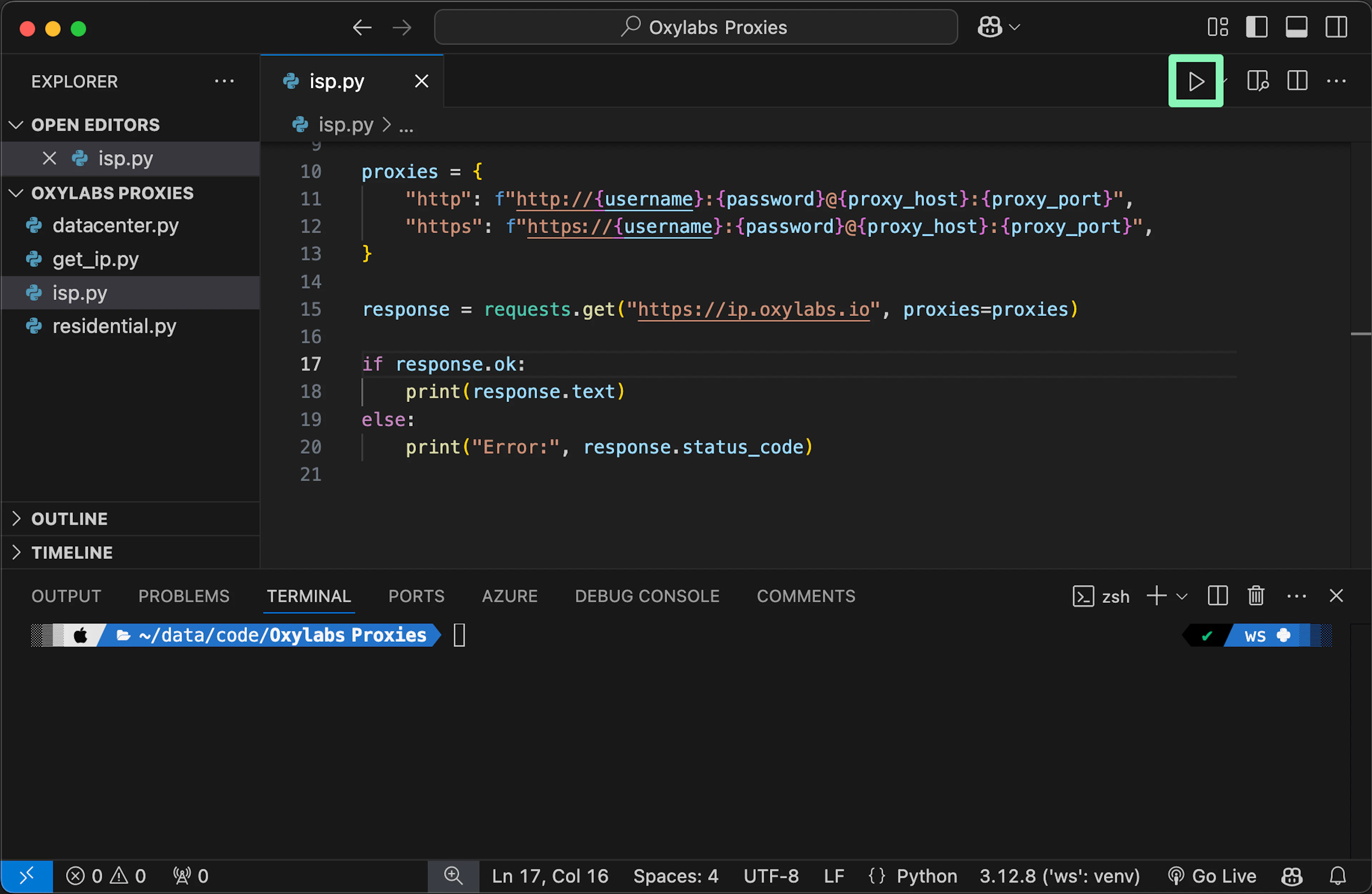 Running a Python code