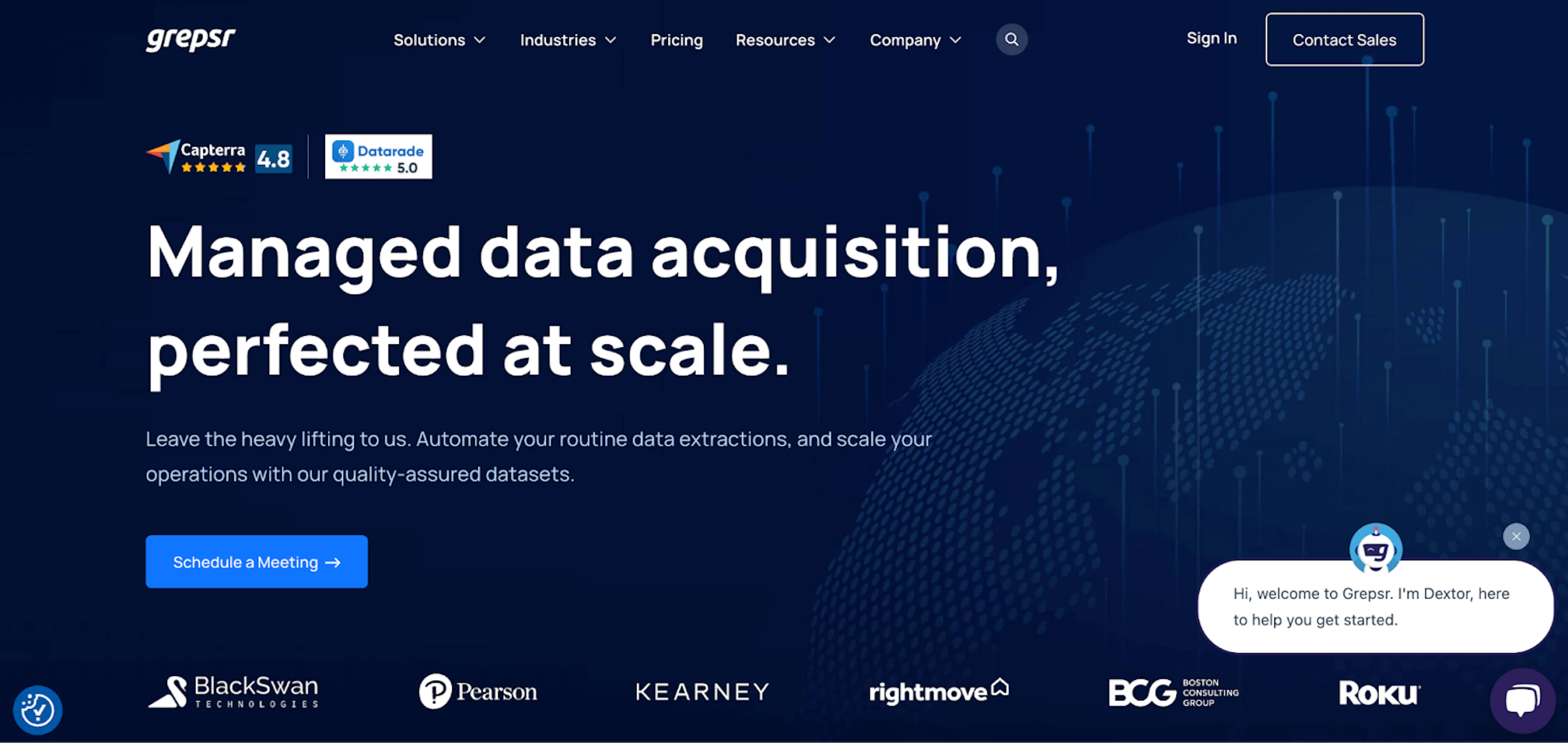 Grepsr legally compliant and scalable web scraping services on DaaS and SaaS web scraping service models, plus the Pline AI browser extension.