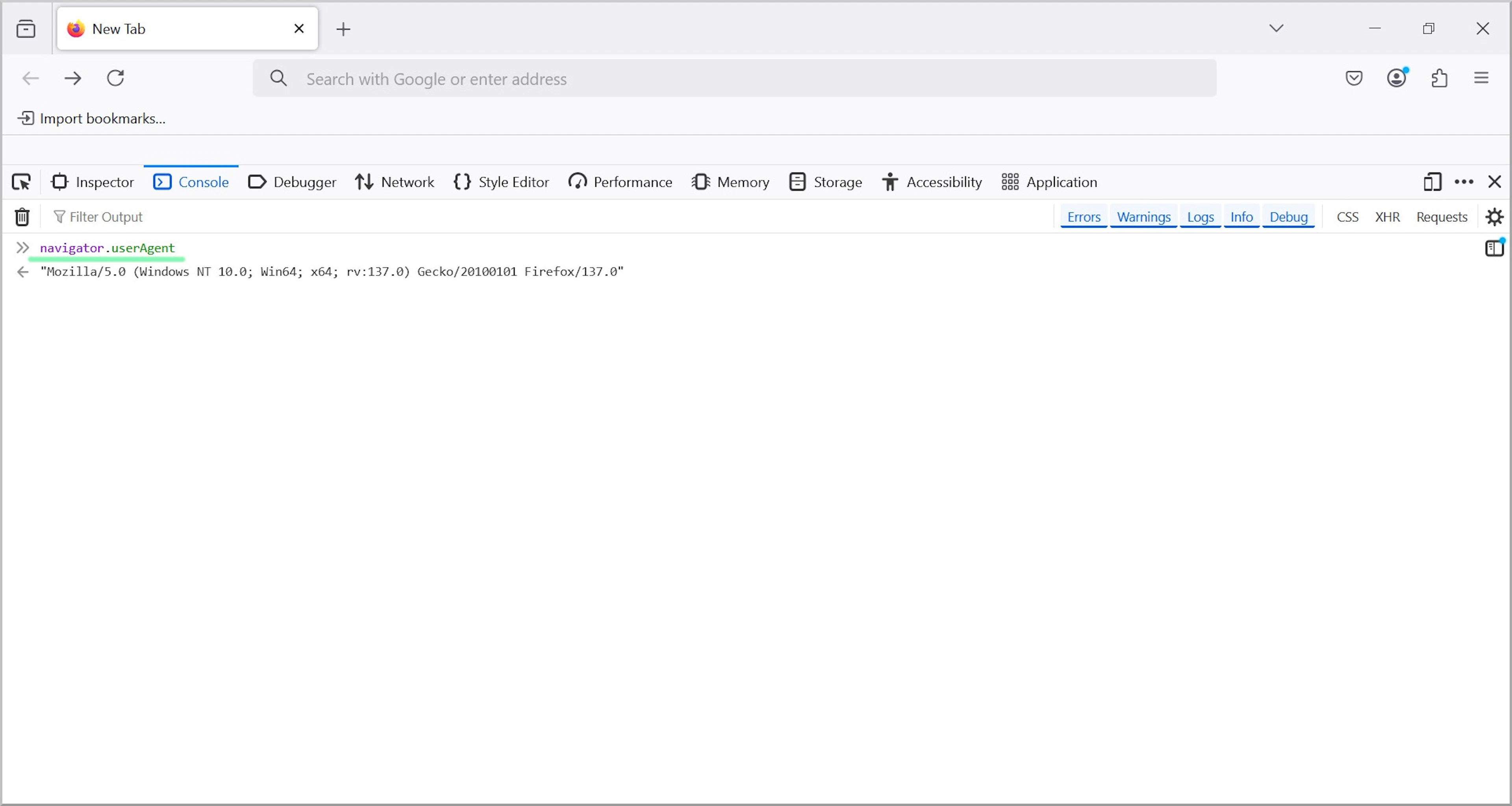 Mozilla Firefox user agent string