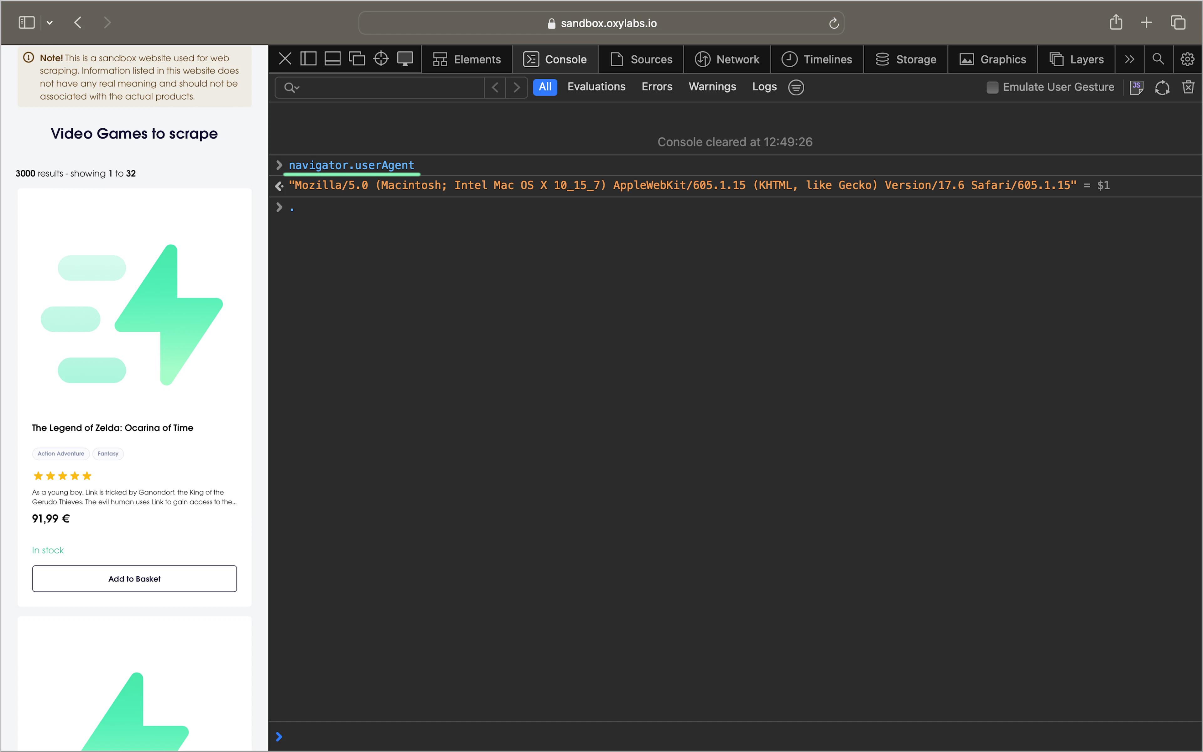 Safari user agent string
