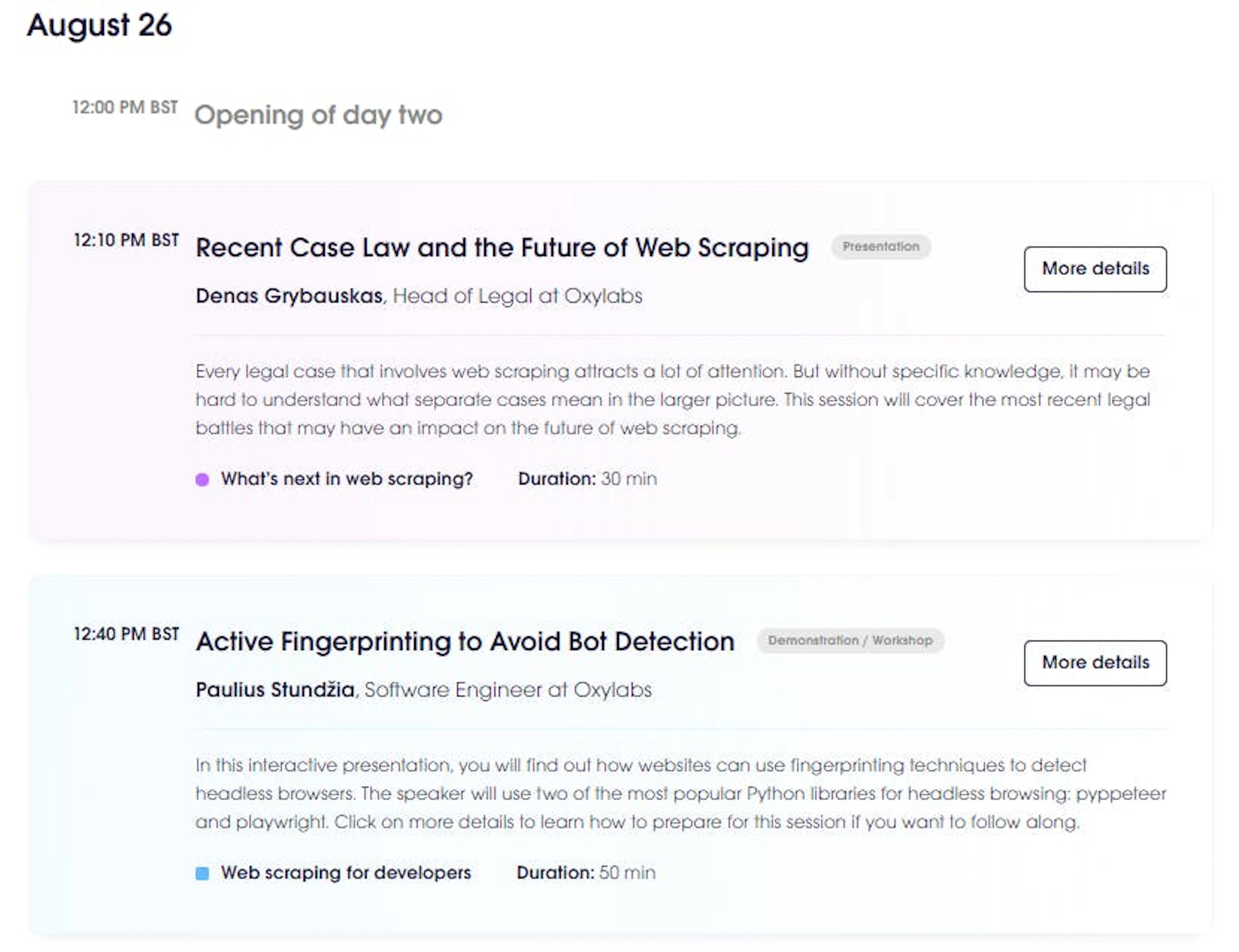 OxyCon 2021 agenda features separate events that each fall under one of three main topics