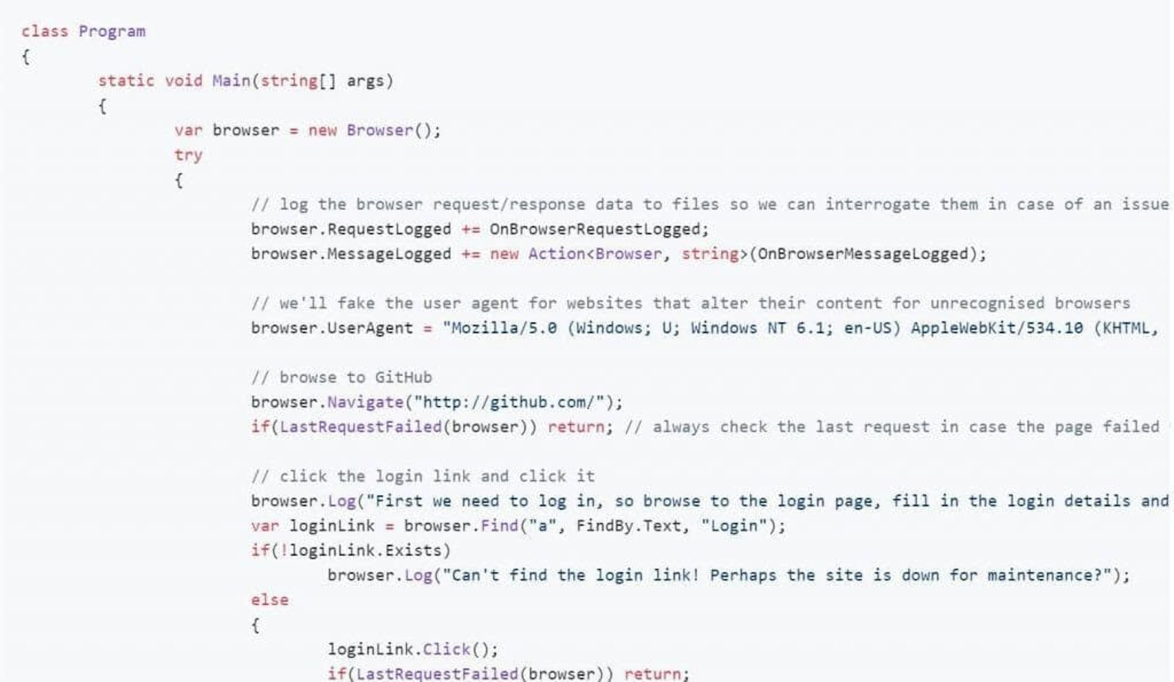 Web scraping examples