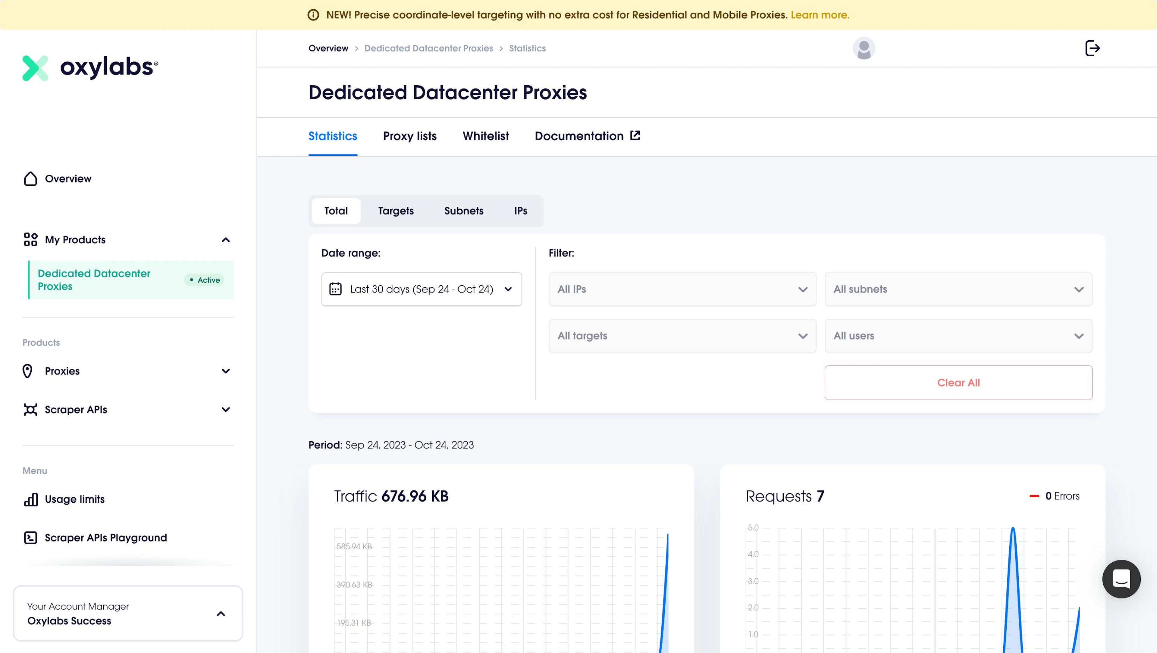Accessing the statistics page