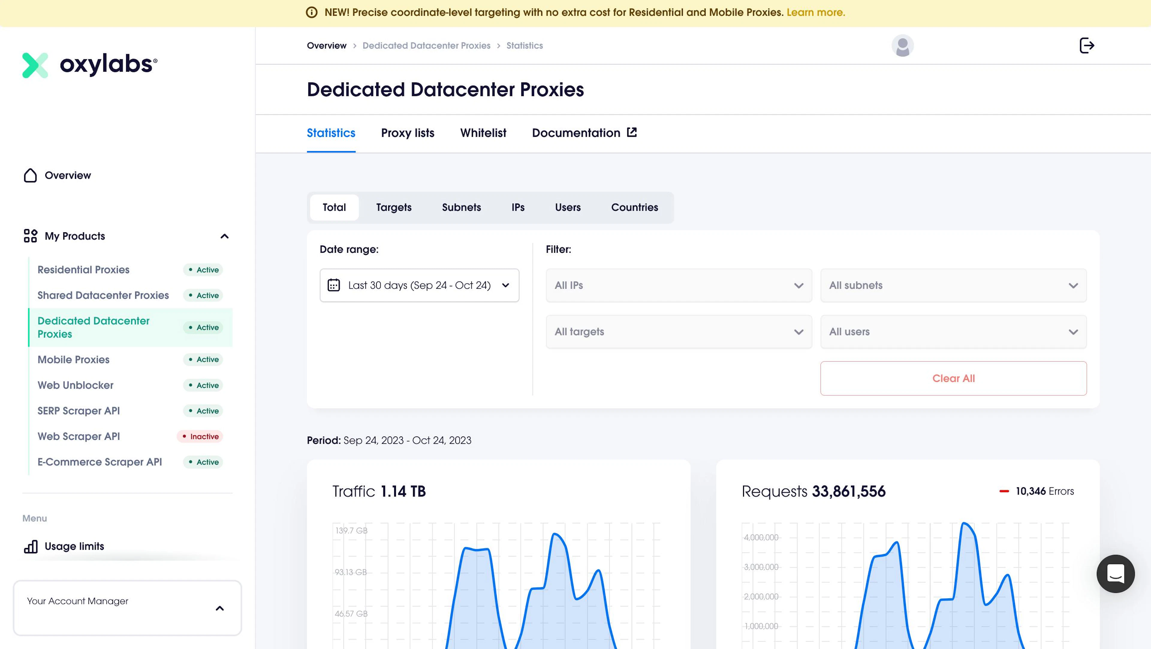 Accessing usage statistics
