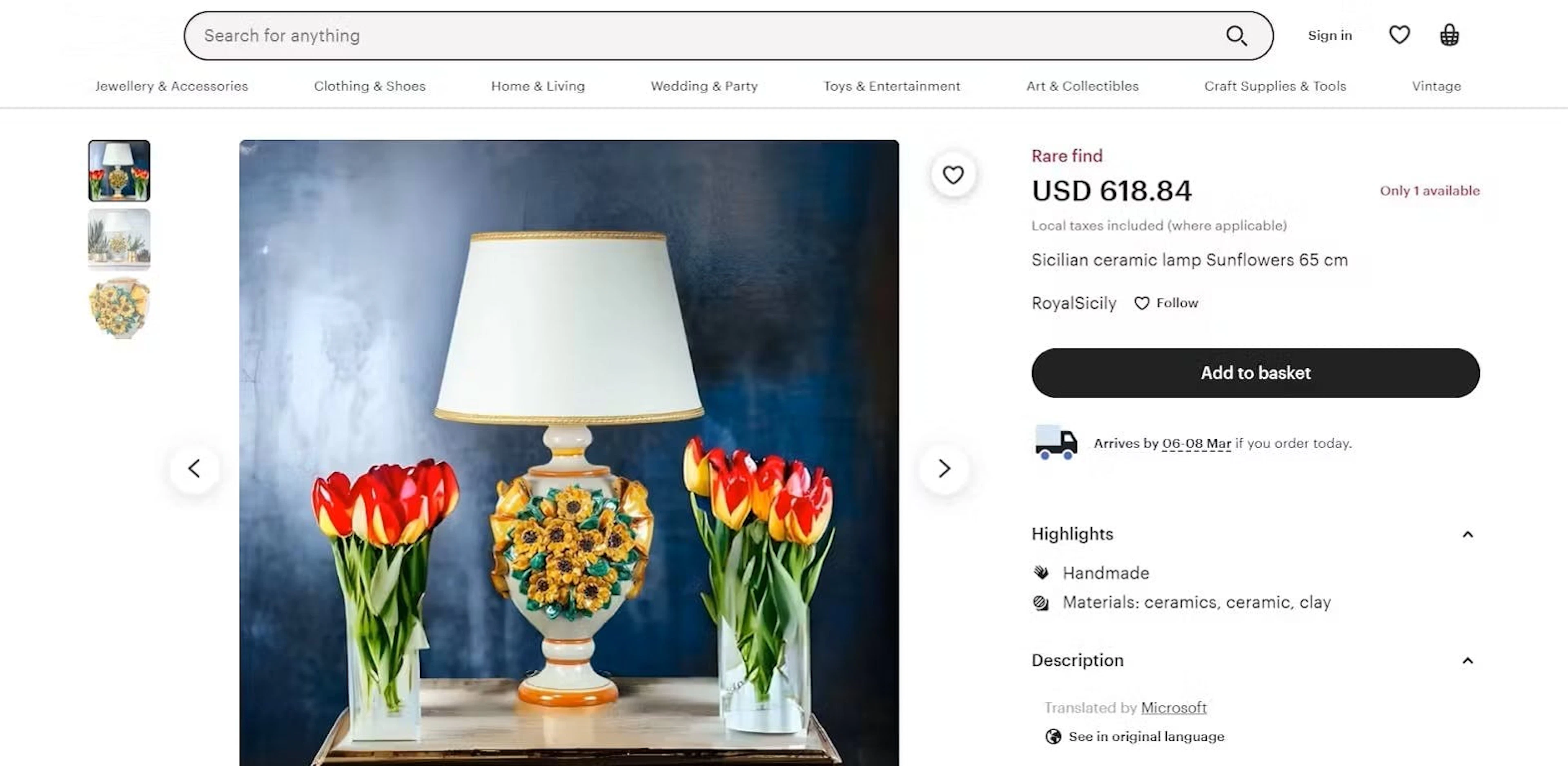Etsy product page