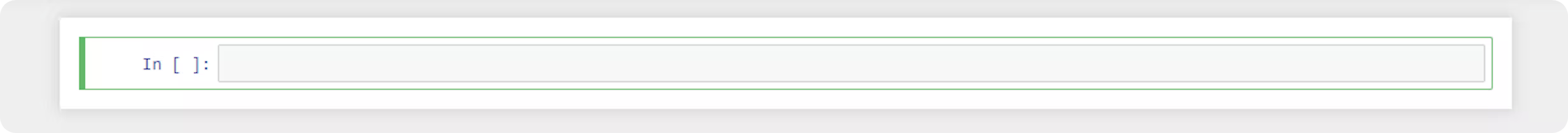 An empty code cell