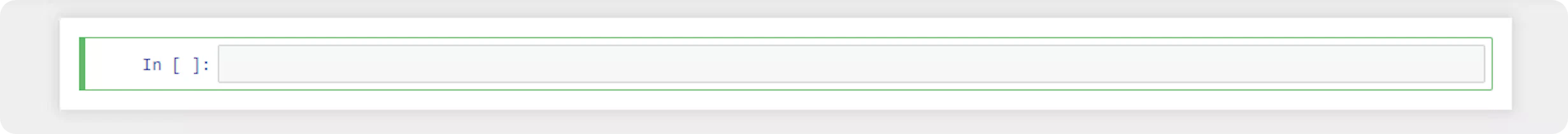 An empty code cell