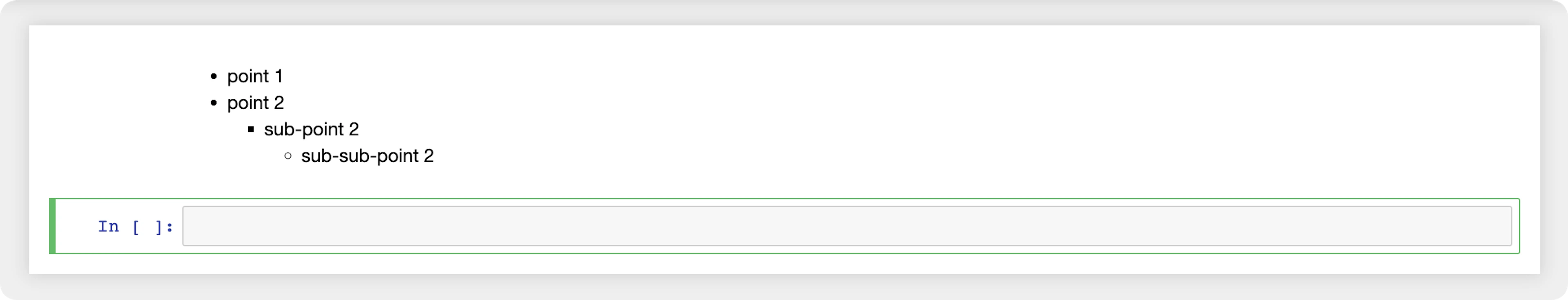Bulleted list output