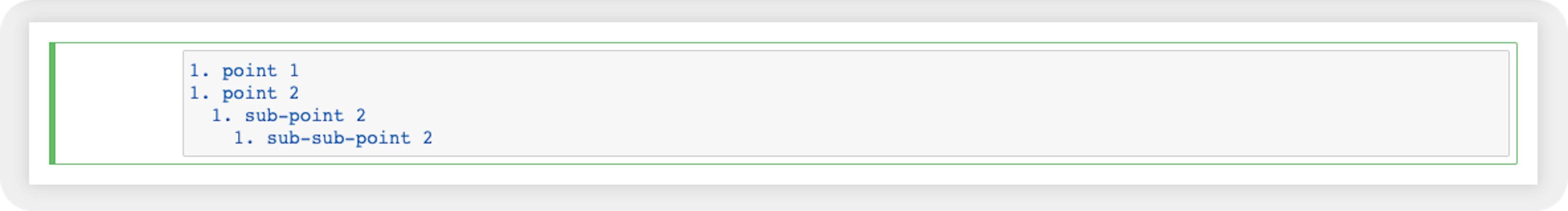 Numbered list input