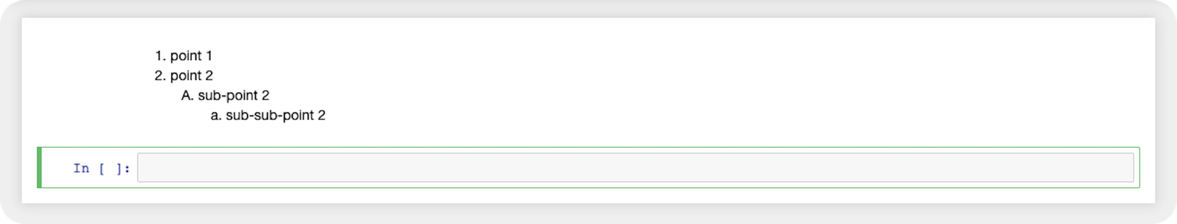 Numbered list output