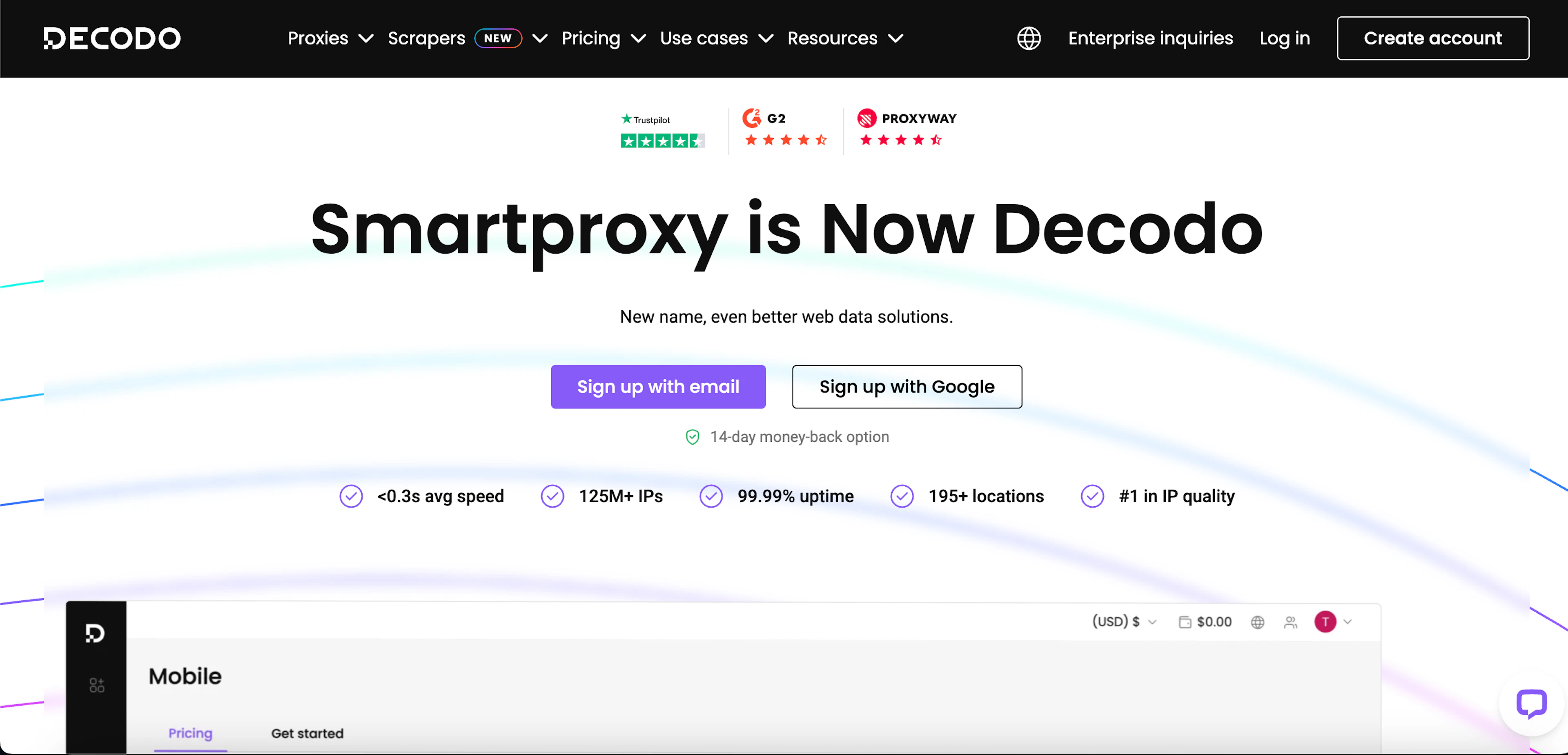 Decodo scraping service combining performance and price with proxy management and anti bot protection for various projects.