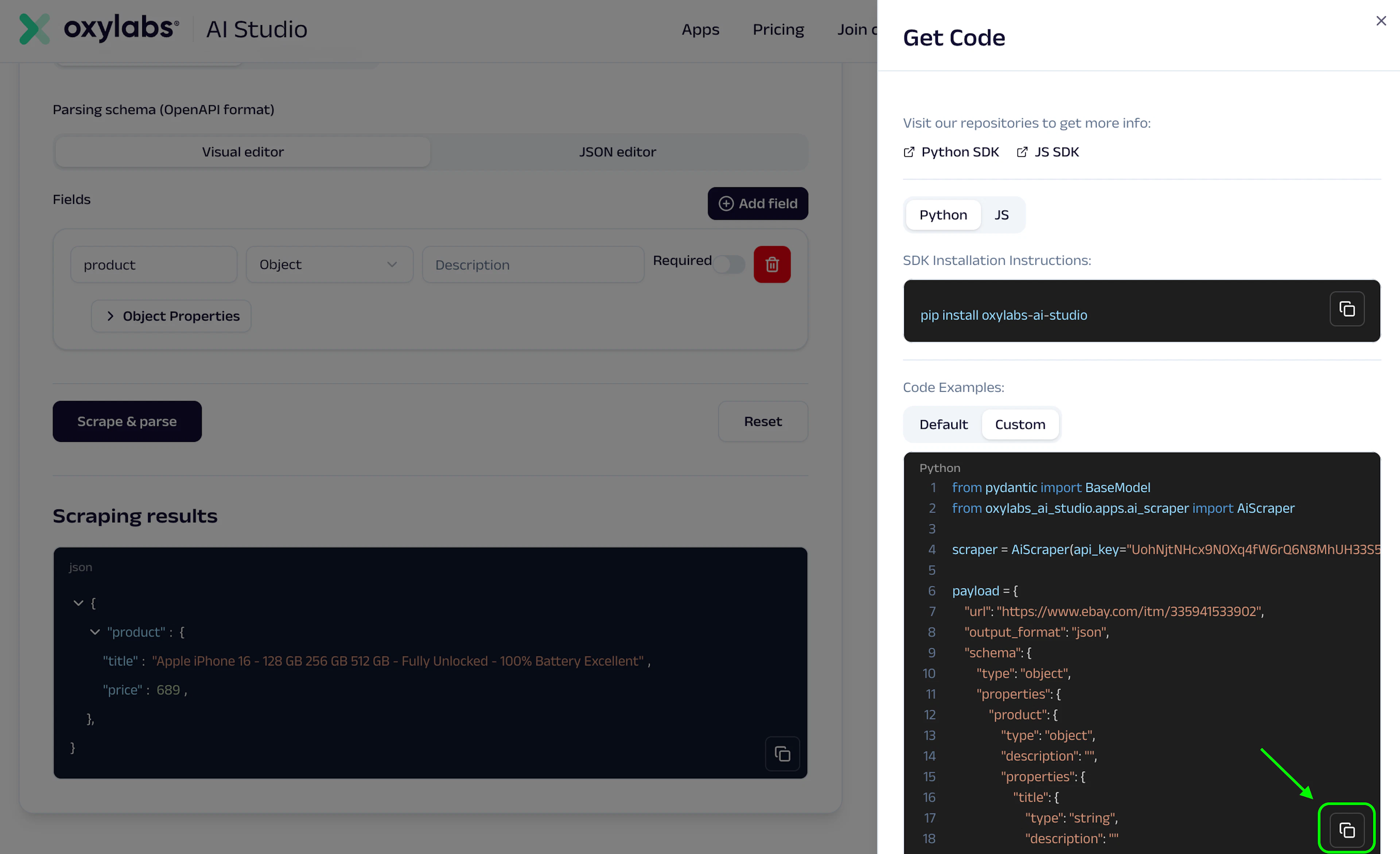 Get code