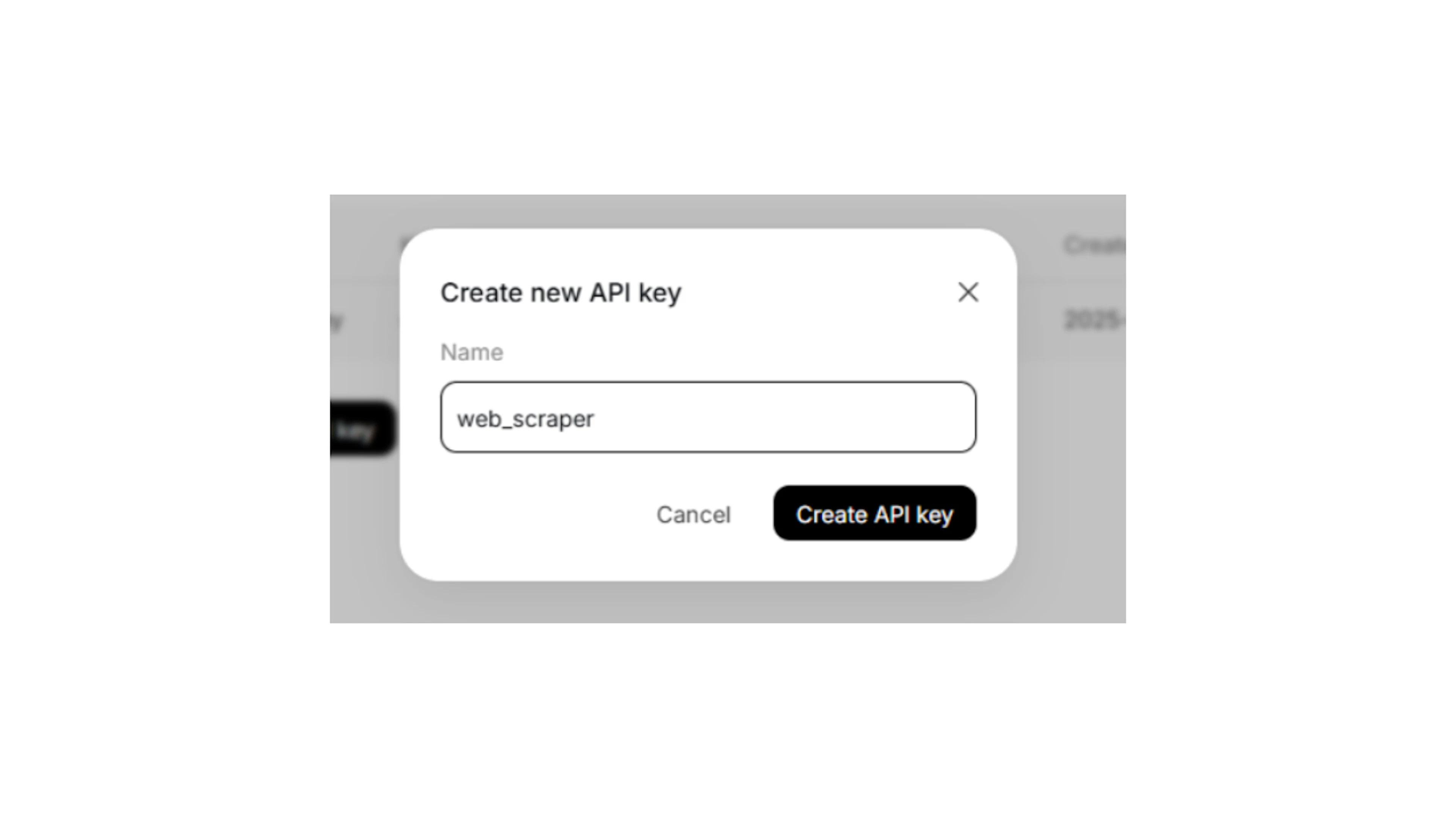 Create a new API key
