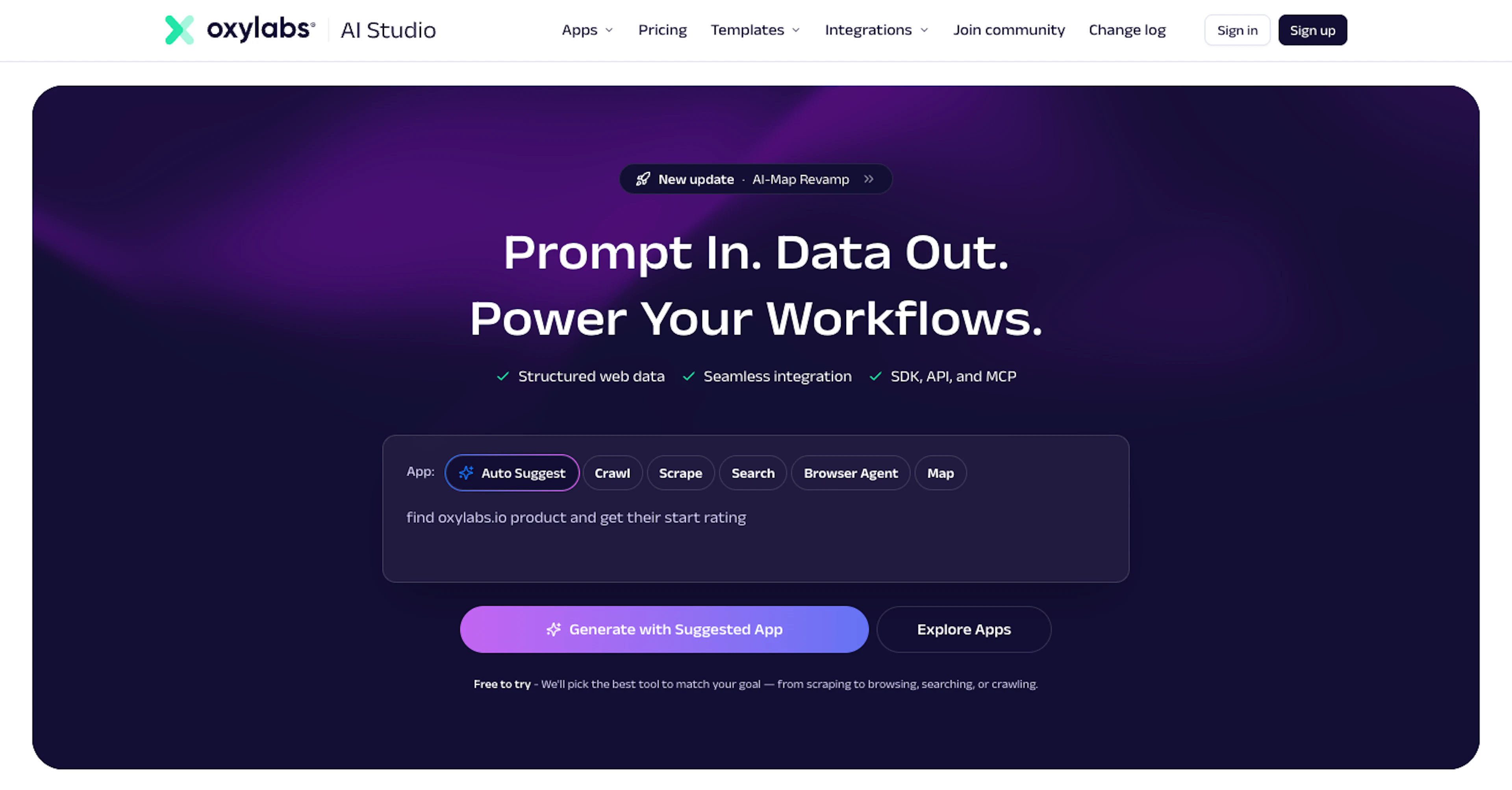 Oxylabs AI Studio, a suite of AI-powered scraping tools for web crawling, scraping and search