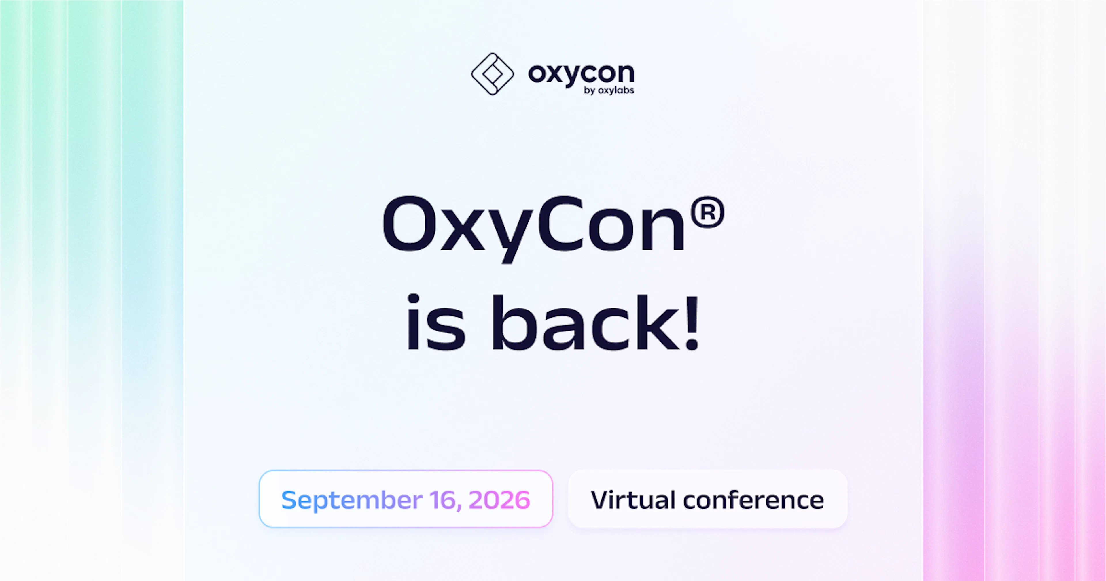 Biggest online web scraping conference returns on September 16, 2026.