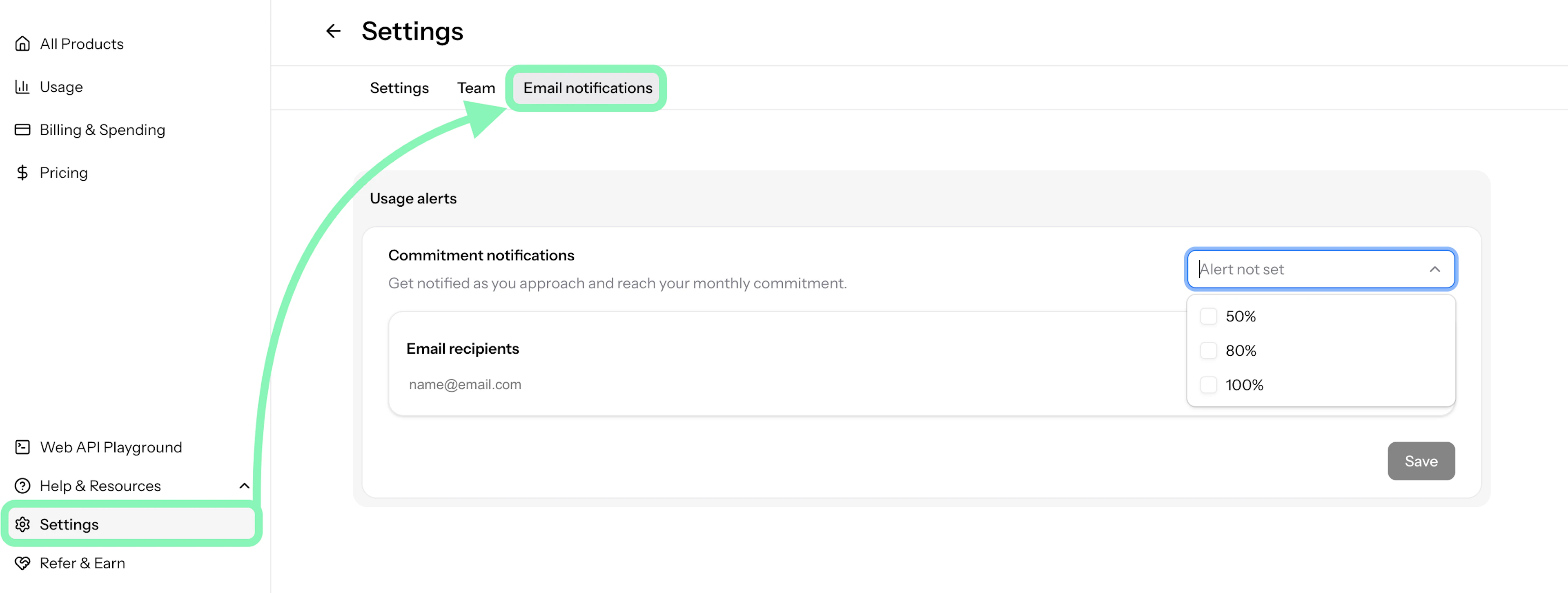 Product usage alerts in Oxylabs Dashboard
